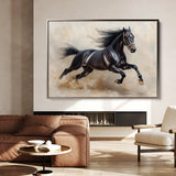 Horses 024 Canvas Art 60 x 40 cm / Black