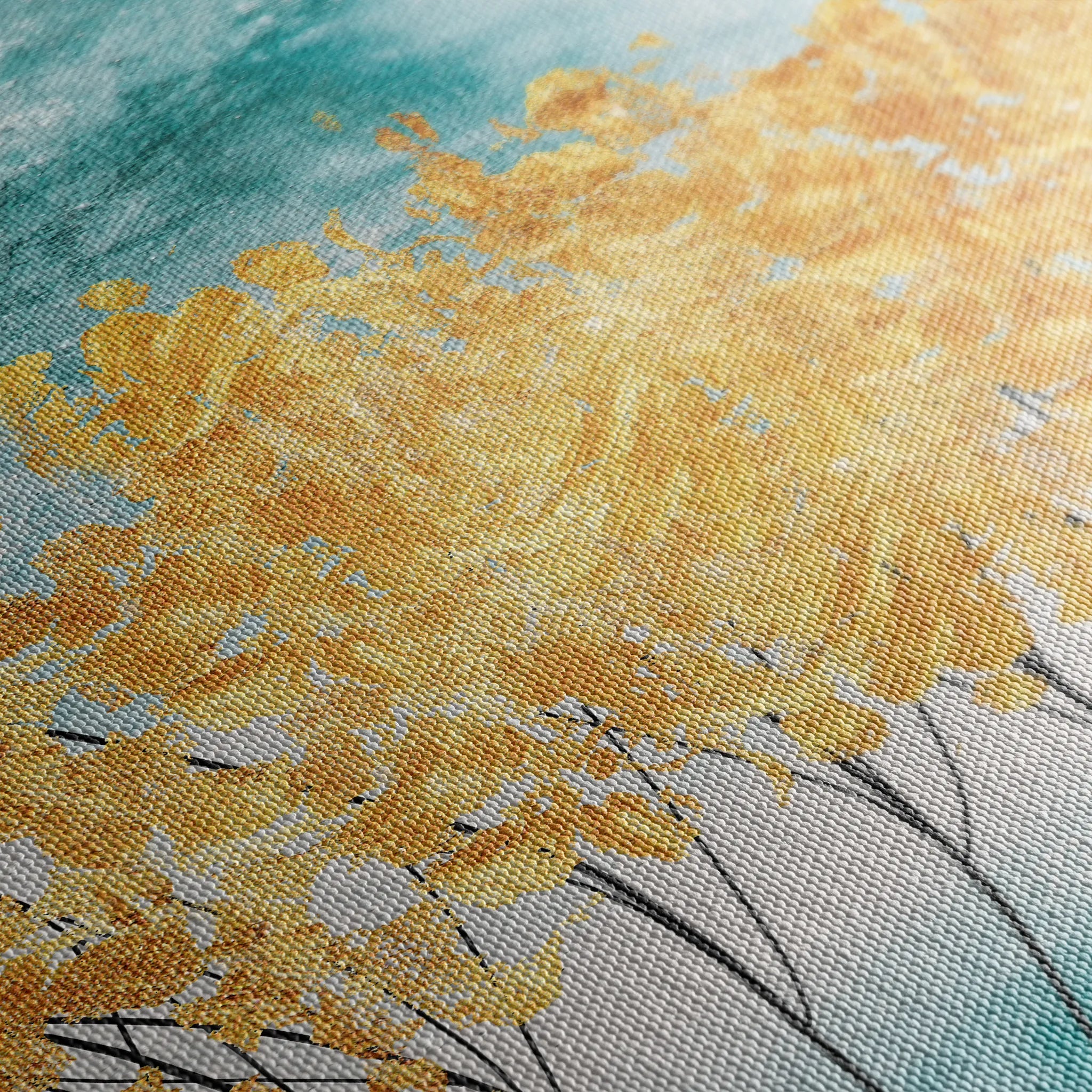 Abstract 025 Canvas Art 60 x 40 cm / Black