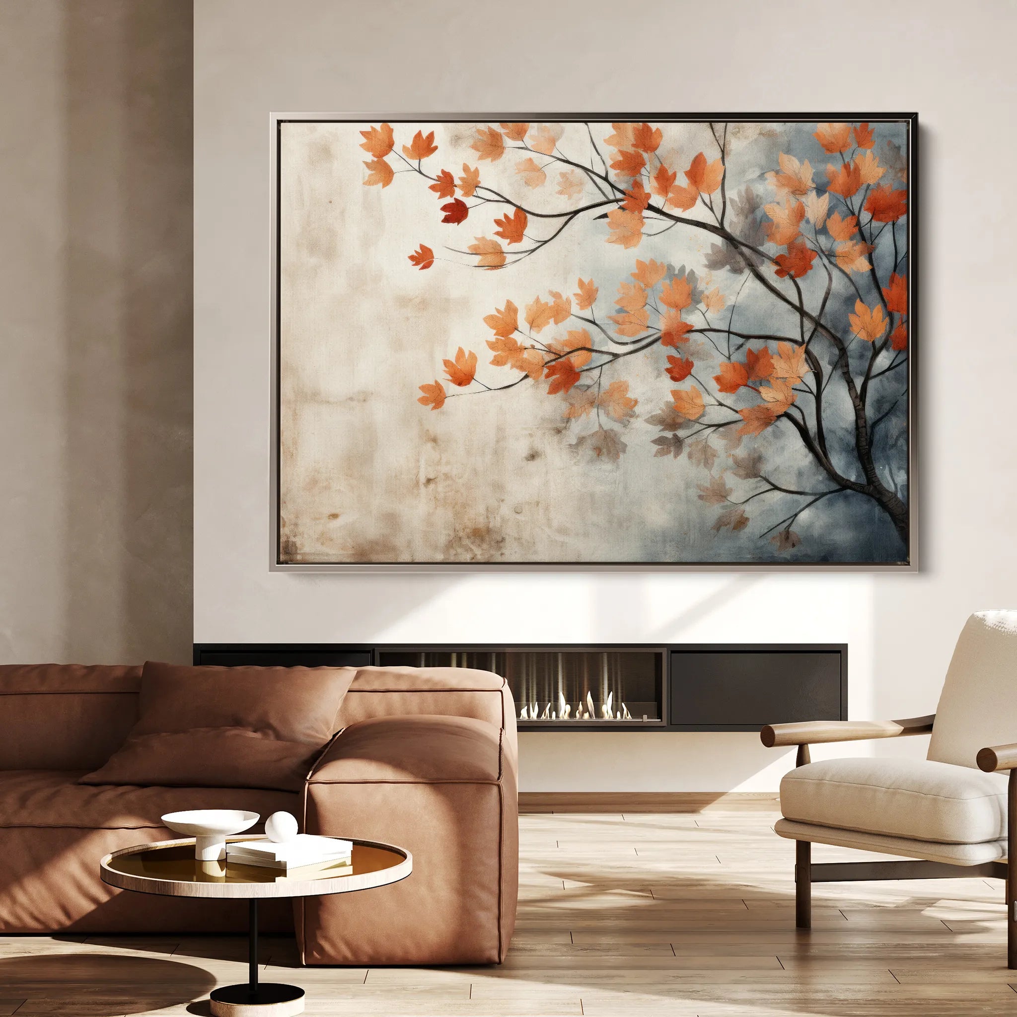 Floral 025 Canvas Art 60 x 40 cm / Black