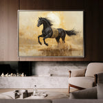 Horses 025 Canvas Art 60 x 40 cm / Black