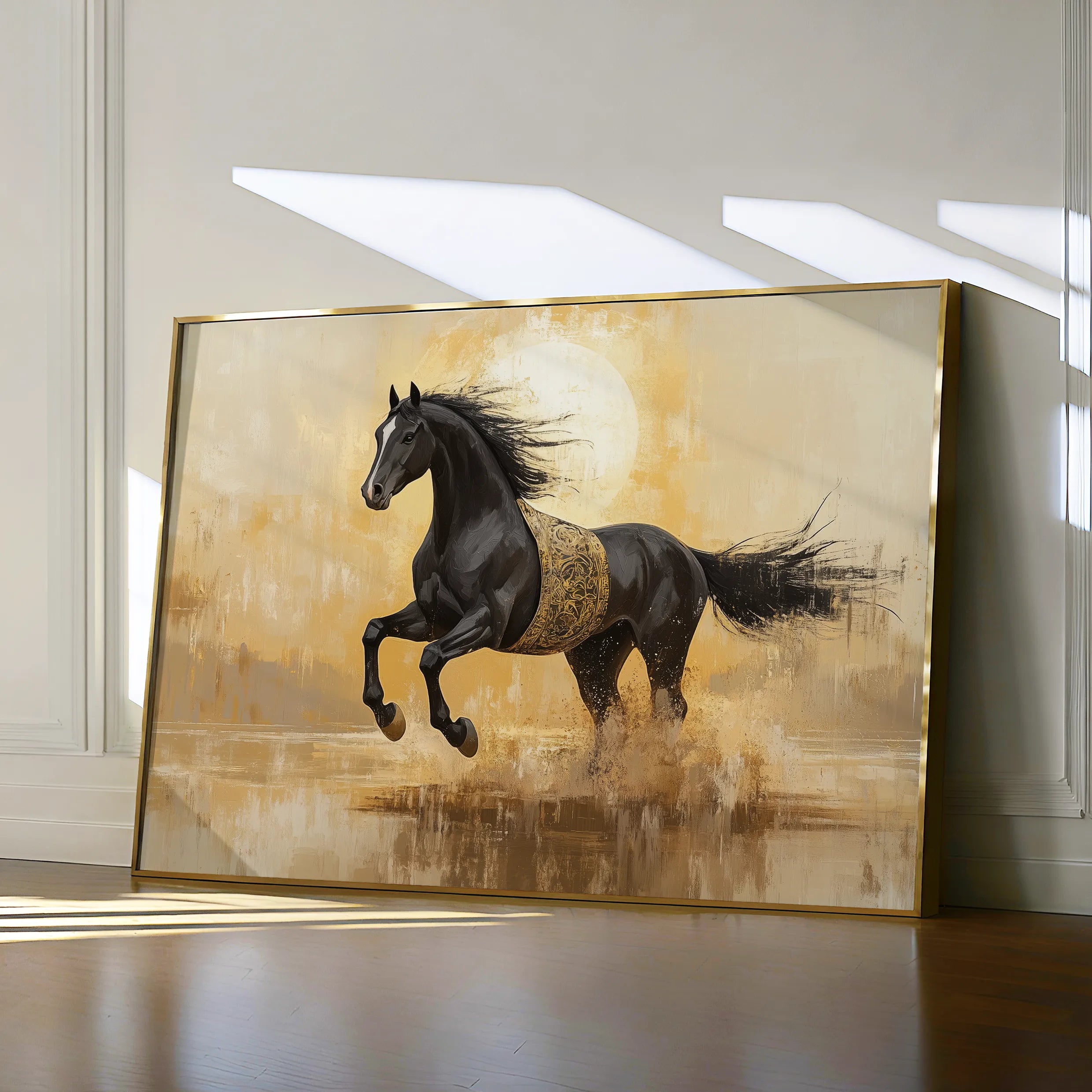 Horses 025 Canvas Art 60 x 40 cm / Black