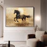 Horses 025 Canvas Art 60 x 40 cm / Black