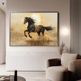 Horses 025 Canvas Art 60 x 40 cm / Black