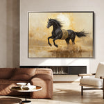 Horses 025 Canvas Art 60 x 40 cm / Black