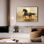 Horses 025 Canvas Art 60 x 40 cm / Black