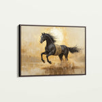 Horses 025 Canvas Art 60 x 40 cm / Black