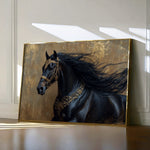 Horses 026 Canvas Art 60 x 40 cm / Black