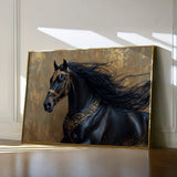 Horses 026 Canvas Art 60 x 40 cm / Black