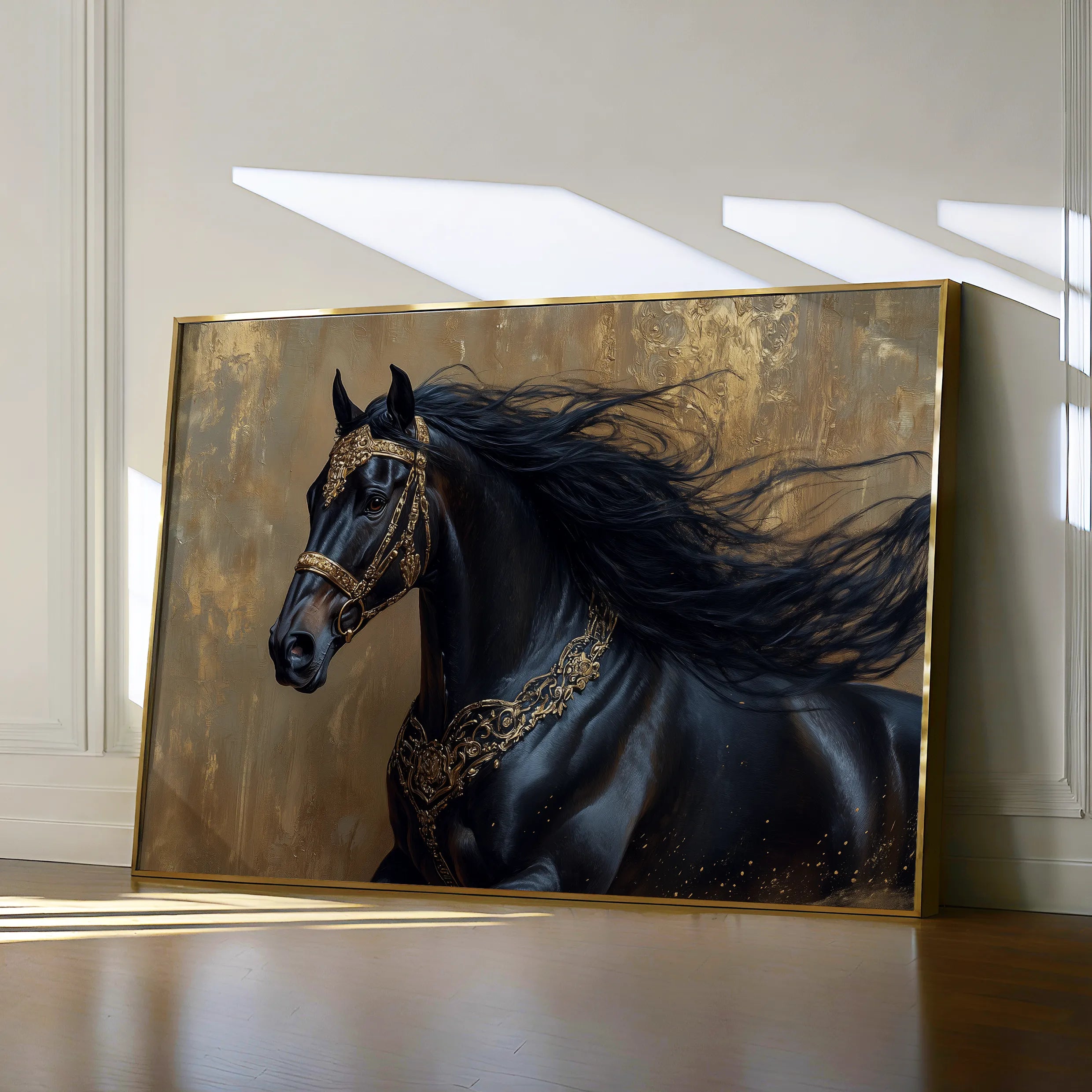 Horses 026 Canvas Art 60 x 40 cm / Black