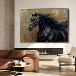 Horses 026 Canvas Art 60 x 40 cm / Black