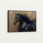 Horses 026 Canvas Art 60 x 40 cm / Black