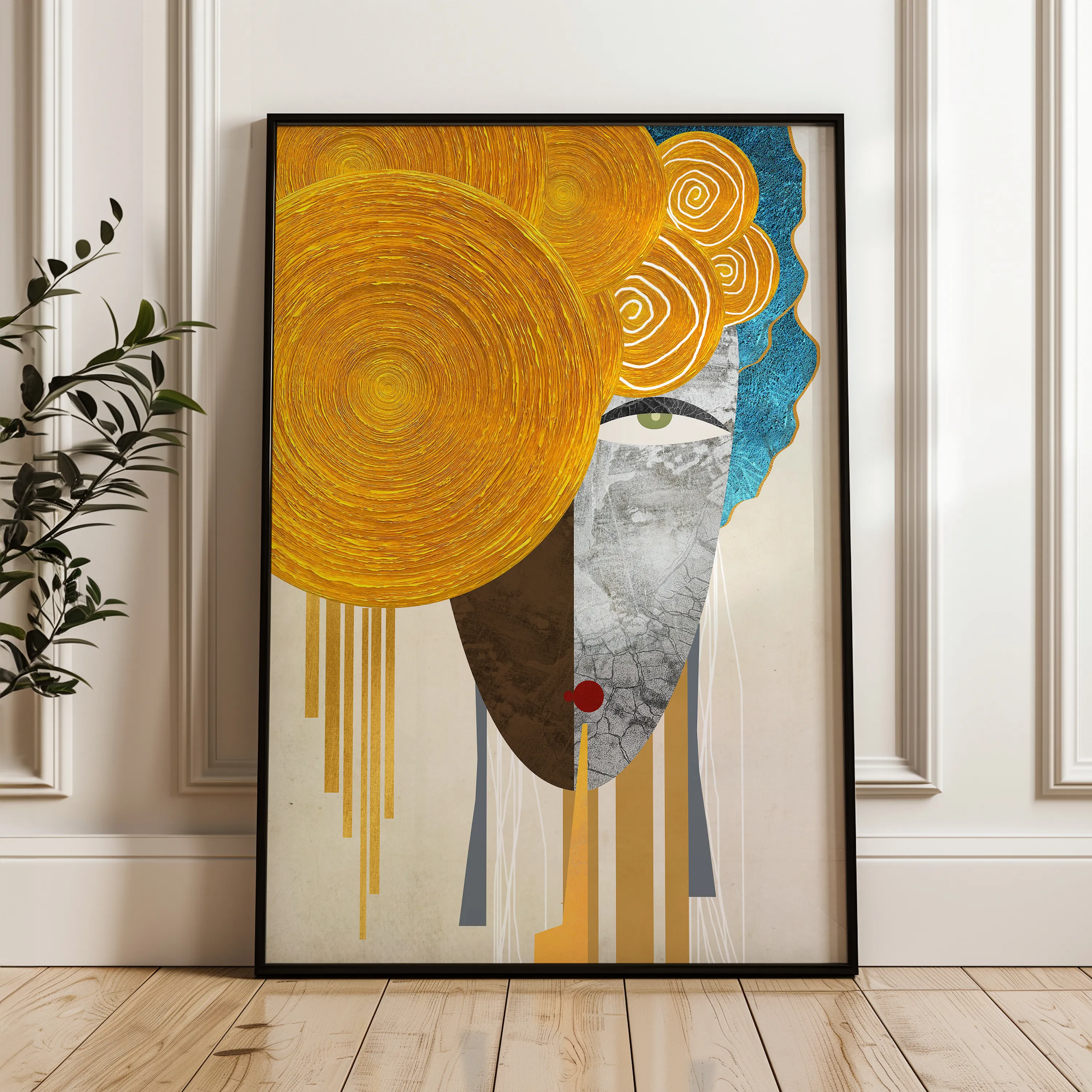 Portrait 026 Canvas Art 60 x 40 cm / Black