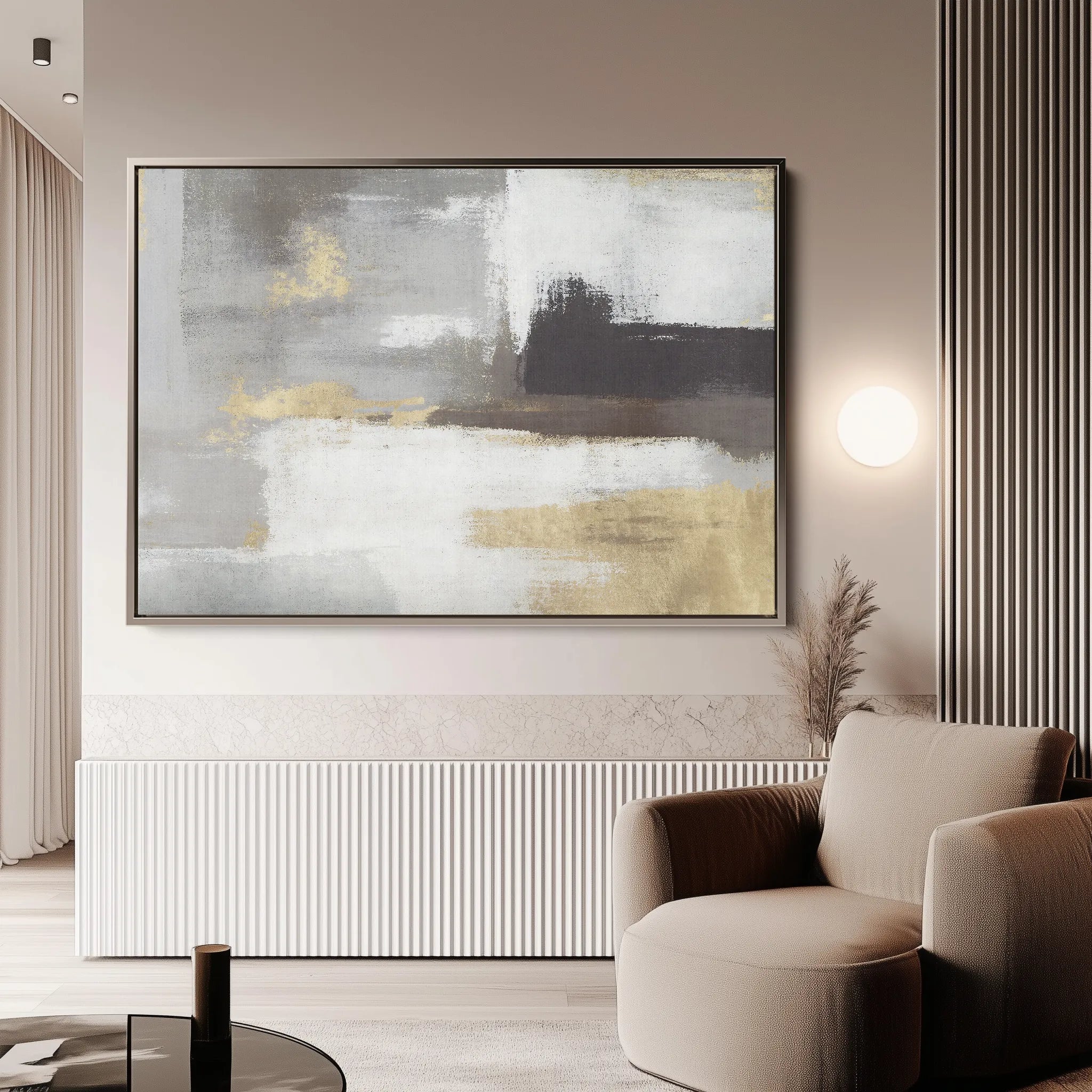 Abstract 027 Canvas Art 60 x 40 cm / Black