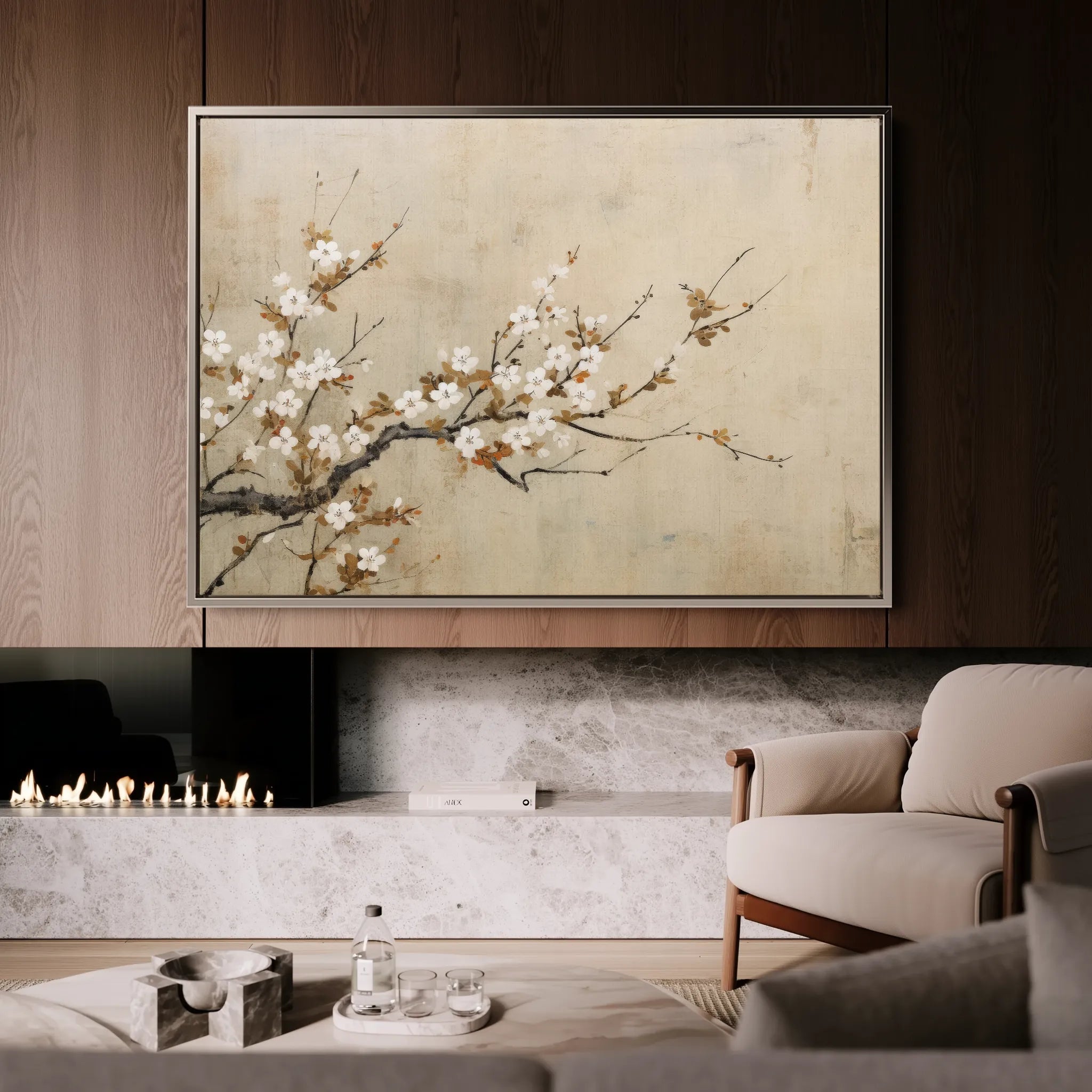 Floral 027 Canvas Art 60 x 40 cm / Black