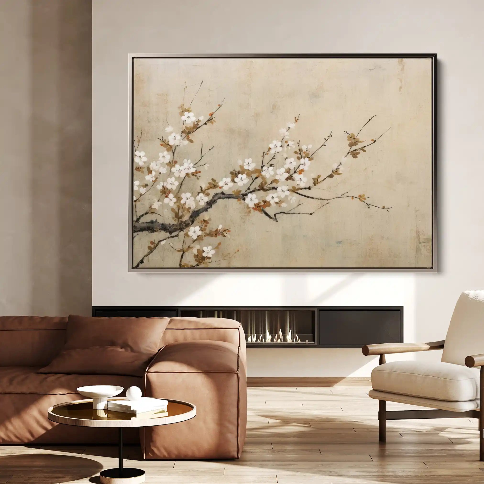 Floral 027 Canvas Art 60 x 40 cm / Black