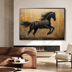 Horses 027 Canvas Art 60 x 40 cm / Black