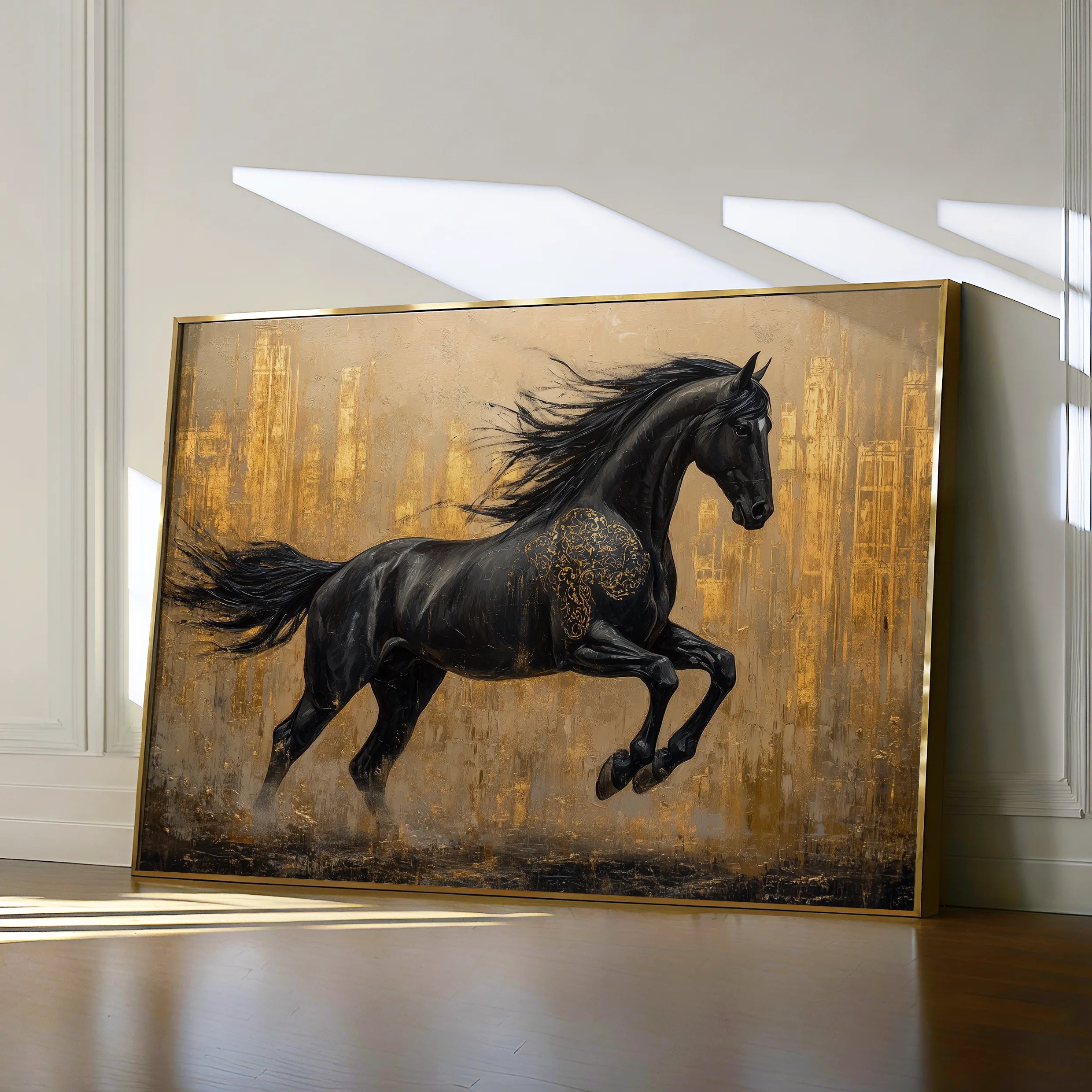 Horses 027 Canvas Art 60 x 40 cm / Black