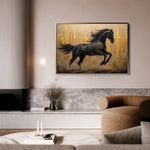 Horses 027 Canvas Art 60 x 40 cm / Black
