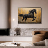 Horses 027 Canvas Art 60 x 40 cm / Black