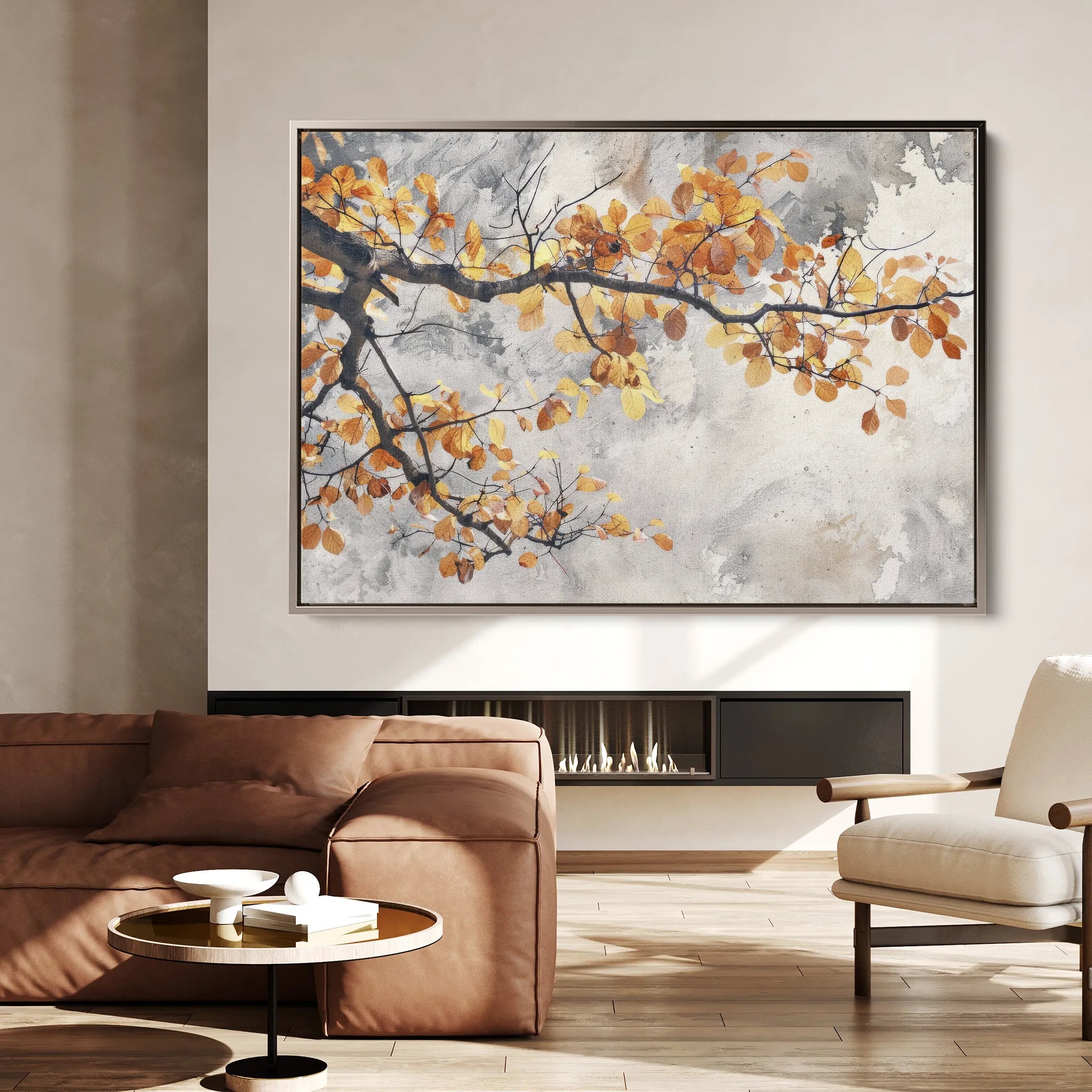 Floral 028 Canvas Art 60 x 40 cm / Black