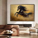 Horses 028 Canvas Art 60 x 40 cm / Black