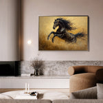 Horses 028 Canvas Art 60 x 40 cm / Black