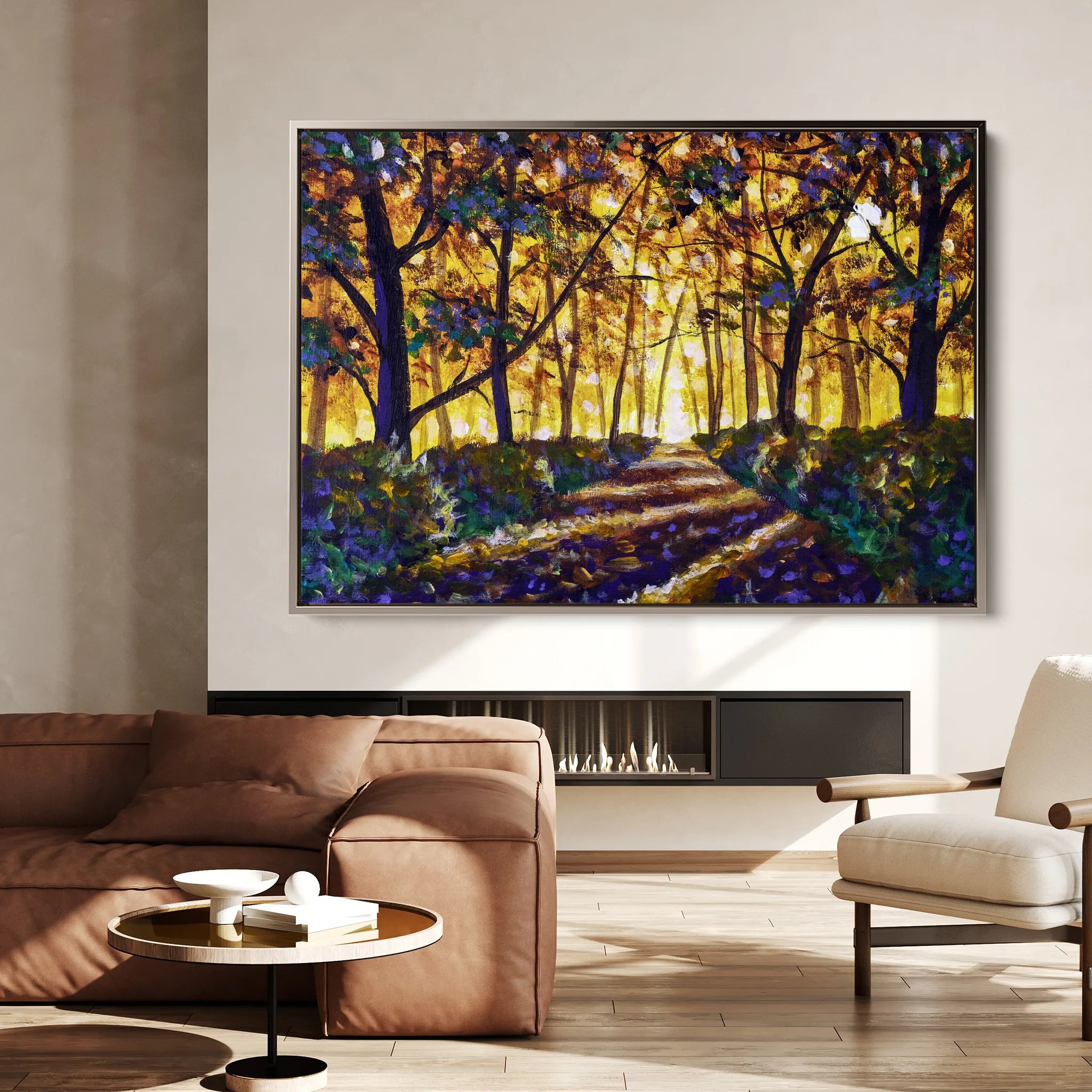 Landscape 028 Canvas Art 60 x 40 cm / Black