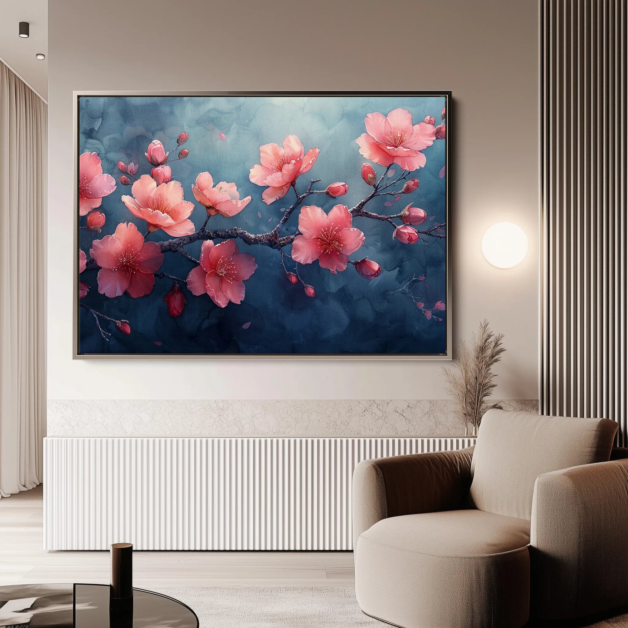 Floral 029 Canvas Art 60 x 40 cm / Black