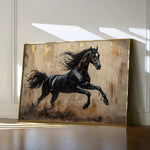 Horses 029 Canvas Art 60 x 40 cm / Black