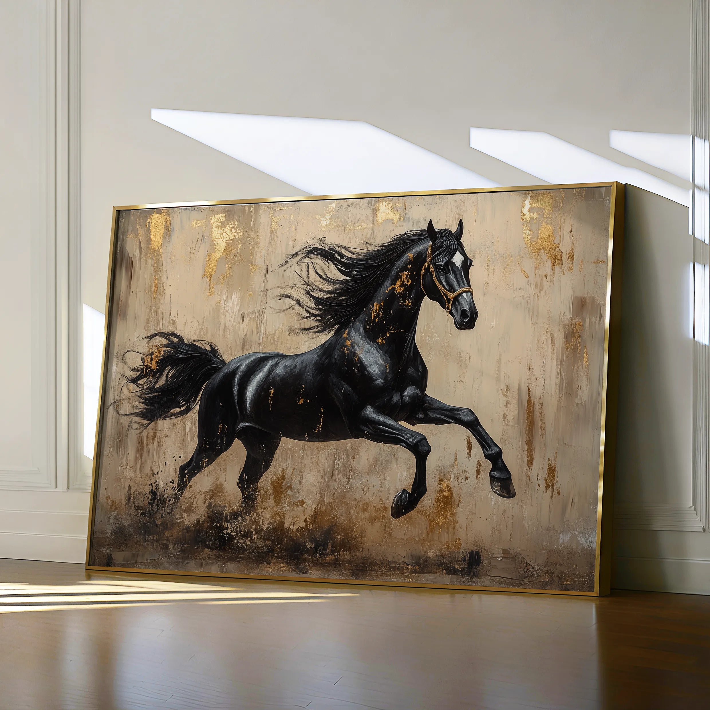 Horses 029 Canvas Art 60 x 40 cm / Black