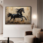 Horses 029 Canvas Art 60 x 40 cm / Black