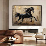 Horses 029 Canvas Art 60 x 40 cm / Black