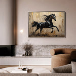 Horses 029 Canvas Art 60 x 40 cm / Black