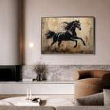 Horses 029 Canvas Art 60 x 40 cm / Black