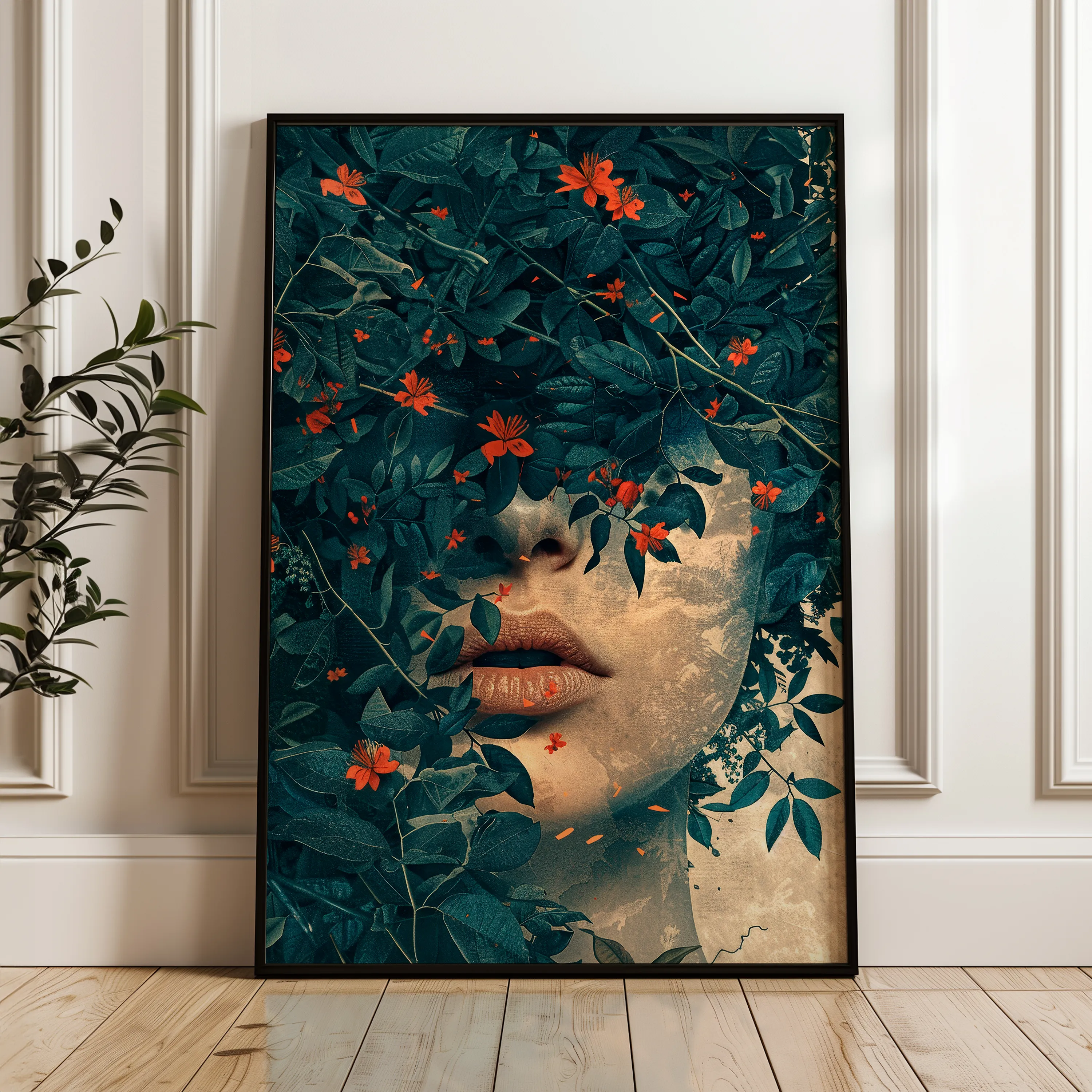 Portrait 029 Canvas Art 60 x 40 cm / Black