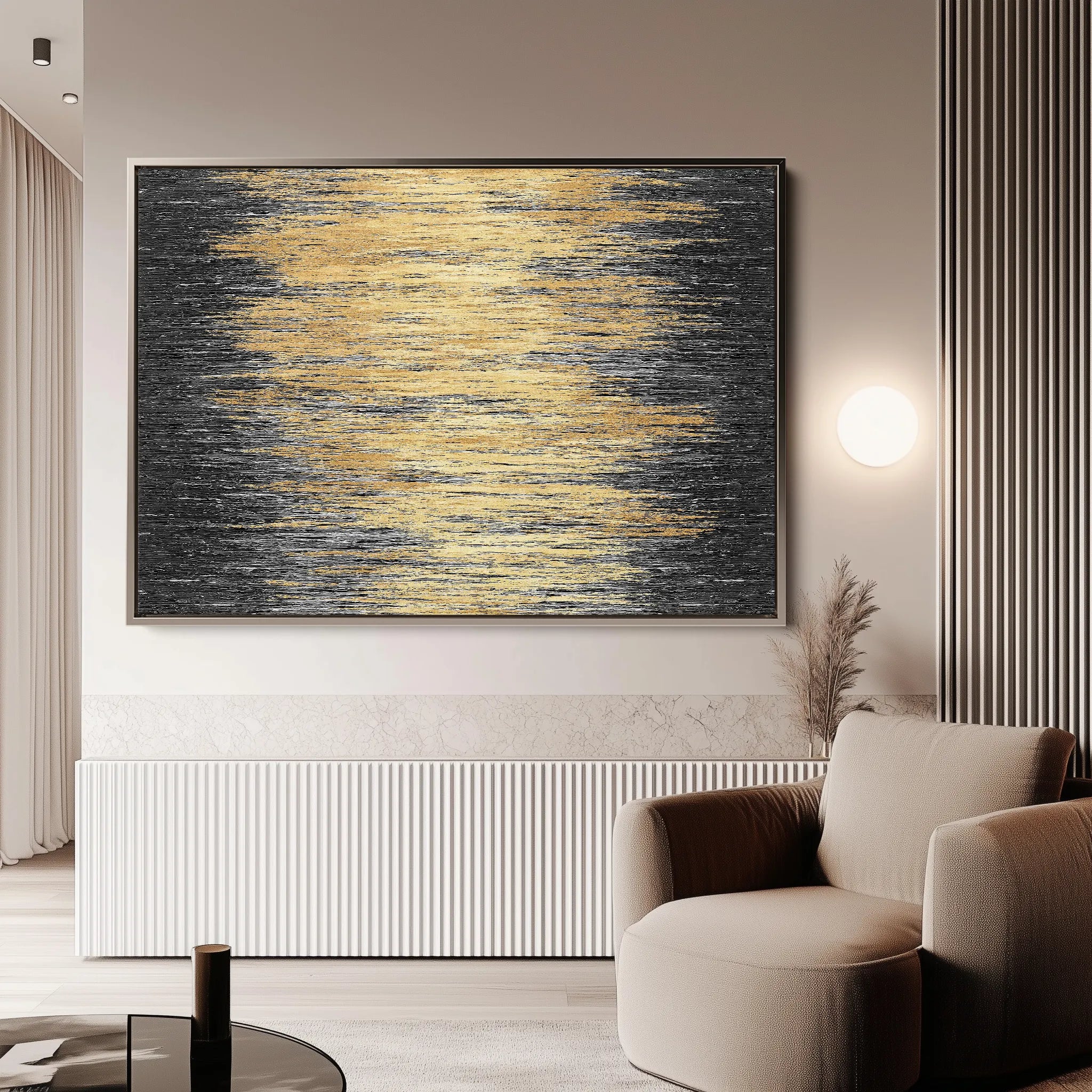 Abstract 030 Canvas Art 60 x 40 cm / Black