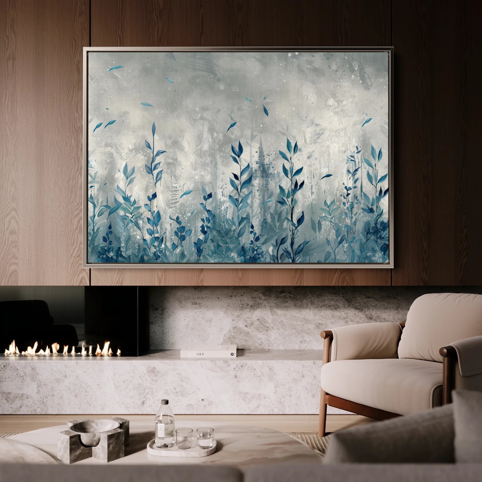 Floral 030 Canvas Art 60 x 40 cm / Black