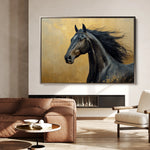 Horses 030 Canvas Art 60 x 40 cm / Black