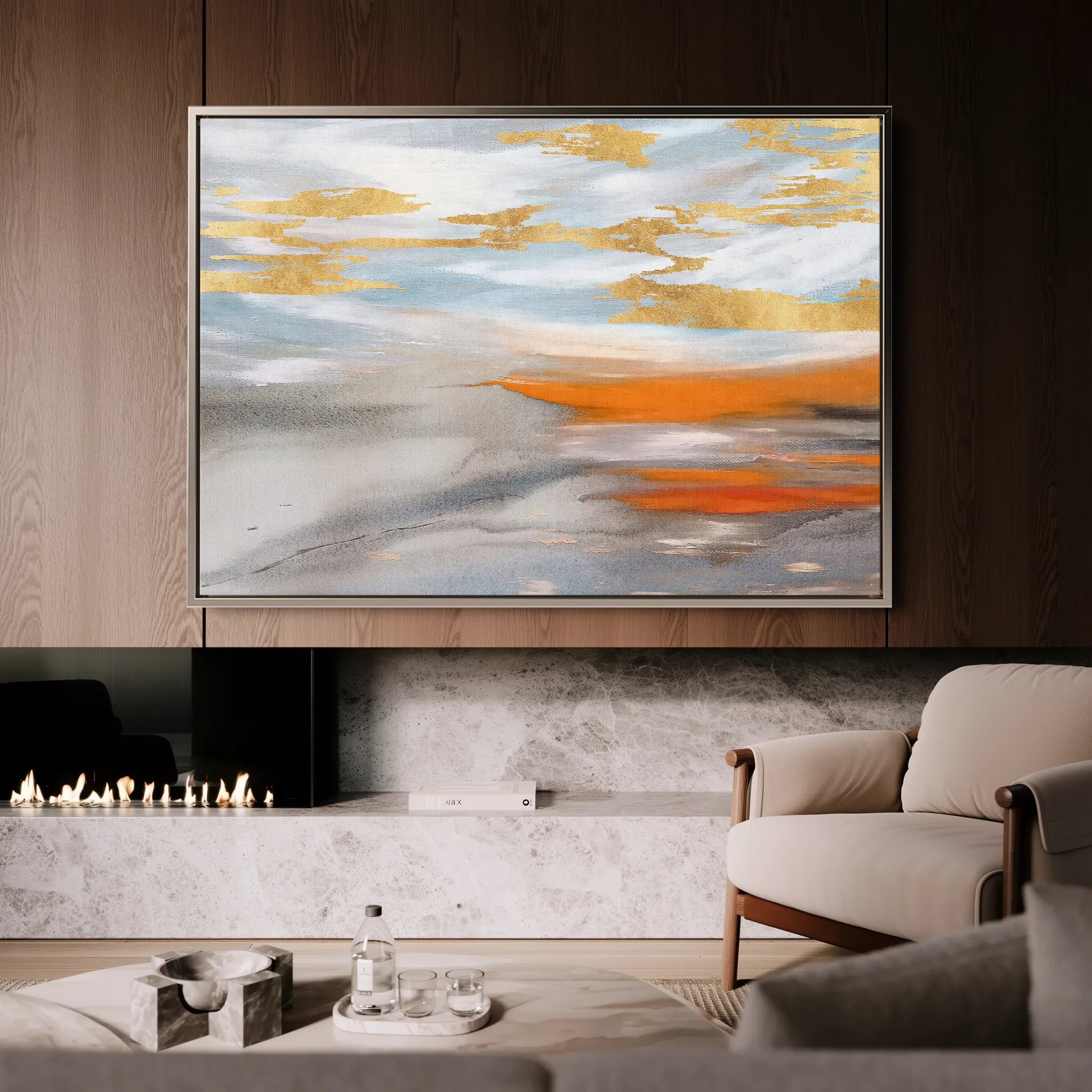 Abstract 031 Canvas Art 60 x 40 cm / Black