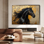 Horses 031 Canvas Art 60 x 40 cm / Black