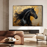 Horses 031 Canvas Art 60 x 40 cm / Black