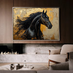 Horses 031 Canvas Art 60 x 40 cm / Black