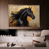 Horses 031 Canvas Art 60 x 40 cm / Black
