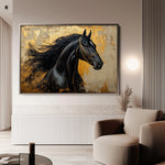 Horses 031 Canvas Art 60 x 40 cm / Black