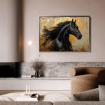 Horses 031 Canvas Art 60 x 40 cm / Black