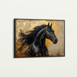 Horses 031 Canvas Art 60 x 40 cm / Black