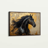 Horses 031 Canvas Art 60 x 40 cm / Black