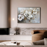 Floral 032 Canvas Art 60 x 40 cm / Black