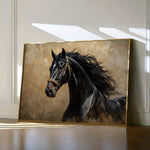 Horses 032 Canvas Art 60 x 40 cm / Black