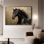 Horses 032 Canvas Art 60 x 40 cm / Black
